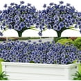 thumbnail image 1 of Nvzi 12 piezas de flores artificiales, plantas artificiales para jardín, hogar, boda, granja (azul), 1 of 4