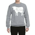thumbnail image 2 of Wild Bobby, Farm Raised Cow Animal Lover Unisex Crewneck Graphic Sweatshirt, Heather Grey, 2XL, 2 of 3