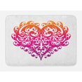 thumbnail image 1 of Orange and Pink Bath Mat, Vibrant Abstract Heart with Ornament Pattern Swirls Curls Scroll Style, Non-Slip Plush Mat Bathroom Kitchen Laundry Room Decor, 29.5 X 17.5 Inches, Magenta Orange, Ambesonne, 1 of 2