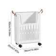 thumbnail image 3 of Cesto de ropa plegable grande con ruedas | Cesto para ropa sucia plegable para baño y dormitorio | Contenedor de plástico ventilado | Beige o blanco, 3 of 6