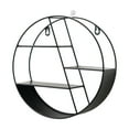 thumbnail image 5 of Dianli Iron Wall Storage Rack Decorative Hanging Shelf Multi-Compartment Organizer for Living Room Home Décor Sturdy Metal Circular Space Saving Modern Design White Yellow 28x28x10cm, 5 of 6