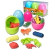 "Prextex Jumbo 4"" Surprise Easter Eggs Filled with Clay Dough and 3D Dinosaur Toys Shapes Fun Dough Eggs"
