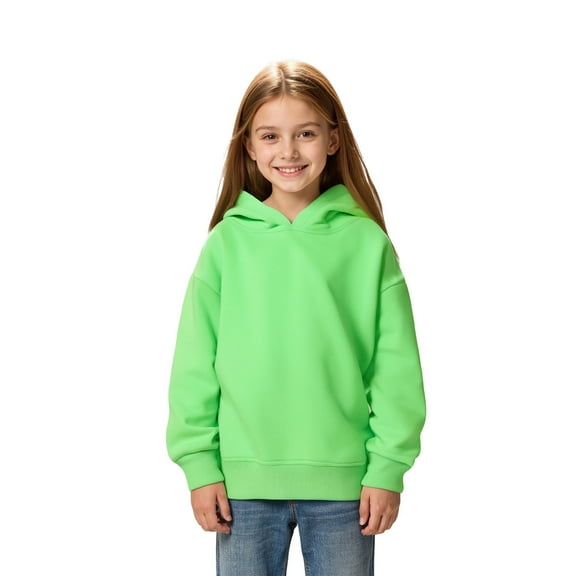 Teen Hoodies for Girls Green Hooded Casual Long Sleeve Hoodie Sweatershirt Pullover Winter Clothes Boy Clothes 10-11 Years