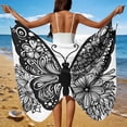 thumbnail image 2 of Womens Butterfly Cover Up Boho Swim Cover Spaghetti Strap Wrap Skirt Lightweight Sarong Hawaiian Vacation Beach Dress White 7 XXL, 2 of 9