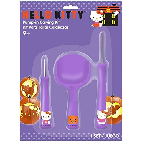 Gemmy Hello Kitty Pumpkin Carving Kit Tools Patterns Walmart Com Walmart Com