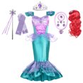 thumbnail image 3 of Disney Girls Ariel Cosplay Siren Clothing Elegant Mermaid Birthday Party Little Mermaid Costume Children Gown Princess Vestidos, 3 of 5