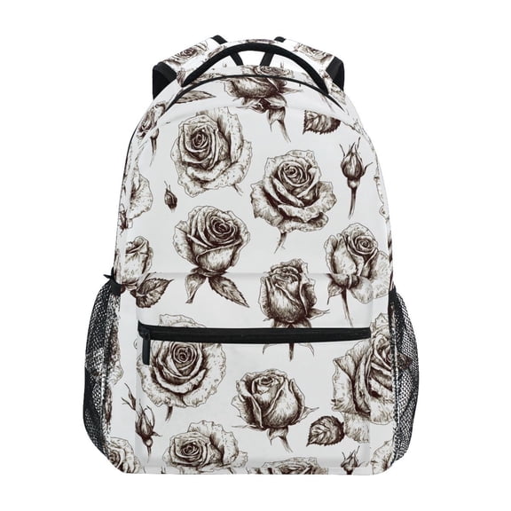 ALAZA Stylish Backpack Retro Roses Flower Elementary Bookbag Personalized Laptop School Bags Travel Daypack