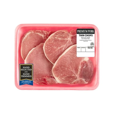 Pork Center Cut Loin Chops, Thin, Bone-In, 1.09 - 1.63 lb
