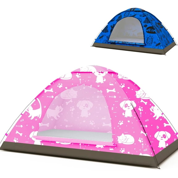 KidzAdventure 2 in 1 Kids Play Tent/Kids Tent for Camping | 1 – 2 Person Backpacking Tent for Kids | Ultralight Indoor & Outdoors Kids Tents – Best Friends Theme