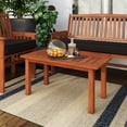 thumbnail image 1 of CorLiving Miramar Solid Hardwood Outdoor Slat Top Coffee Table, Brown, 1 of 7