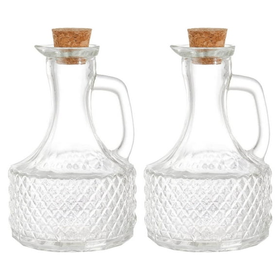 Transparent Glass Oil Dispenser with Anti-Spill Design for Kitchen Storage 2pcs