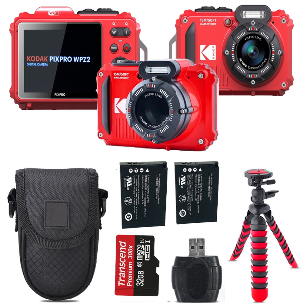 Kodak PIXPRO FZ55 Point & Shoot Digital Camera Bundle - Red