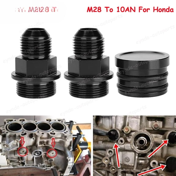 YIUIY Block Plug Breather Fittings B16 B18c B-Series Catch Can M28 To 10AN For Honda