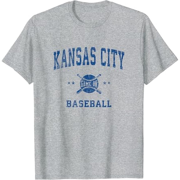 Kansas City KC Vintage Baseball Throwback Retro Design T-Shirt