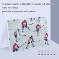 thumbnail image 3 of Yayeee Toggle Light Switch Wall Plate 2-Gang 4.56"x4.48" Decorative Outlet Cover, Blue Ice Hockey, 3 of 7