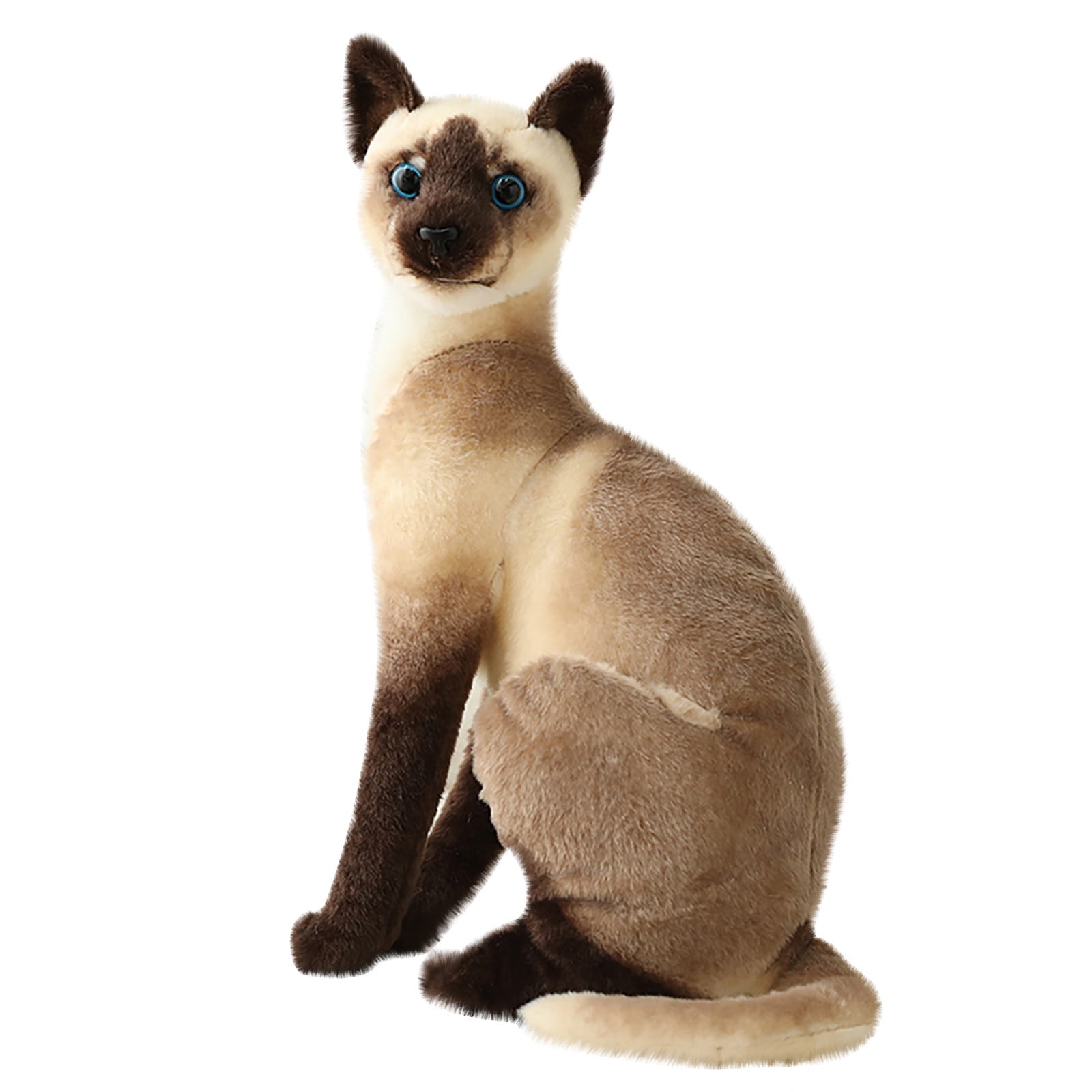 Realistic Simulation Siamese Cat Plush Toy Lifelike Stuffed Animal Doll Kid Gift 