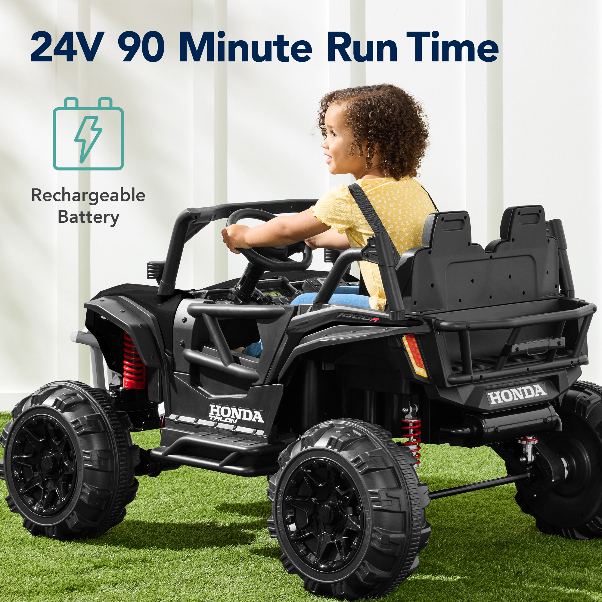 Best Choice Products Kids 24V Electric Ride-On UTV, Officially Licensed Honda Talon w/ Remote, LED Lights - Black