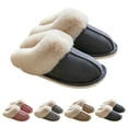 thumbnail image 2 of Winter Slides Fuzzy Unisex Non-skid Thickened House Sandals Slip on Slippers, 2 of 10