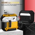 thumbnail image 2 of Airpod Pro Case Cover with Secure Lock Clip, Military Armor Series Full-Body Rugged Hard Shell for Men Women with Keychain Carabiner,Shockproof Protective Case for AirPod Pro,Yellow, 2 of 5