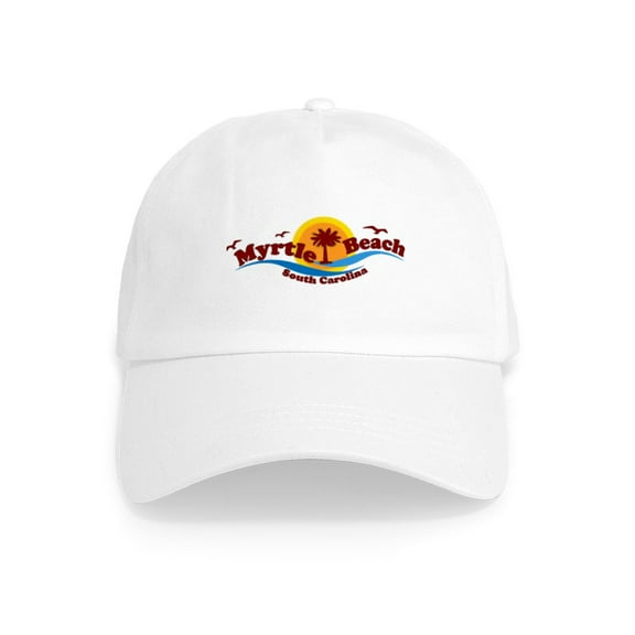 CafePress - Myrtle Beach SC Waves Design Cap - Adjustable 100% Brushed Unisex Casual Cotton Baseball Cap, Beige, 1