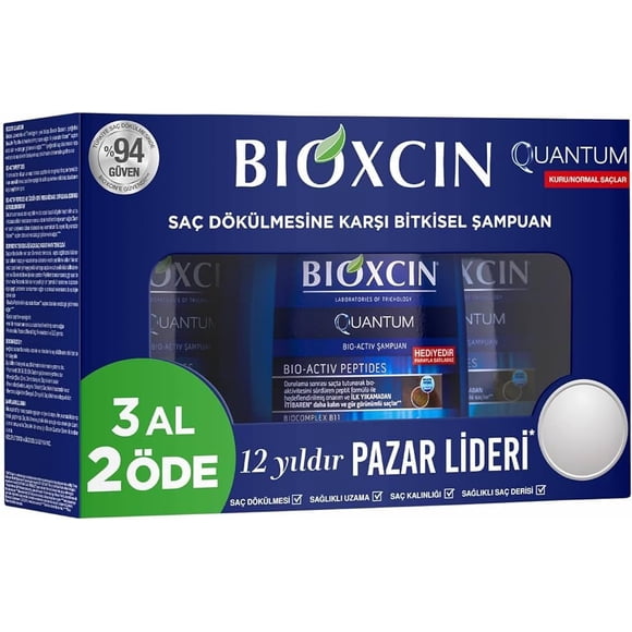 Champú para el cuidado del cabello Bioxcin para cabello graso, seco y normal, 3 botellas de 300 ml que promueven el crecimiento y el crecimiento del cabello