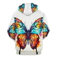 thumbnail image 4 of Watercolor Butterfly Hoodies Oversized Hoodie Couple Long Sleeve Cute Graphic Casual Hooded Sweatshirts, 4 of 5