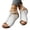 White, variant on Women's Boho Closed-Side Buckle Low Wedge Slingbacks, Open Toe Arch Support Summer Vacation Sandals