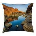 thumbnail image 1 of House Decor Throw Pillow Cushion Cover, Secret Small Ravine between Pairs of Cliffs Erosion of River Carved Scene, Decorative Square Accent Pillow Case, 24 X 24 Inches, Blue Orange, by Ambesonne, 1 of 2