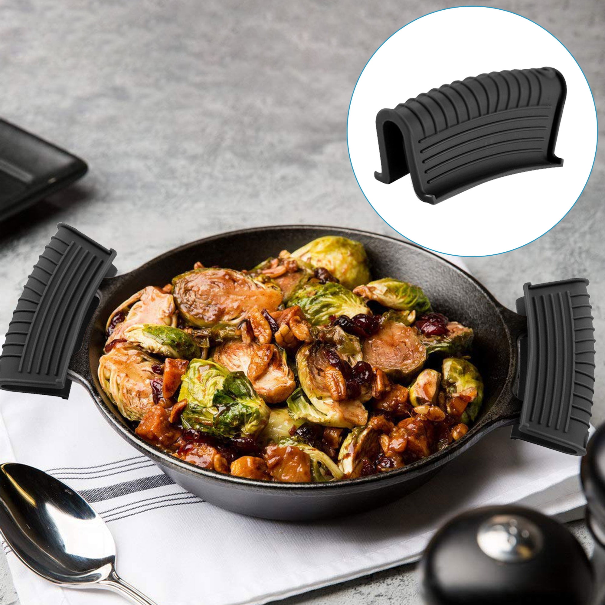 Choice Black Removable Silicone Pan Handle Sleeve for 7 and 8