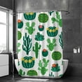 thumbnail image 2 of Coolnut Shower Curtain Set with Hooks Blooming Cactuses Polyester Waterproof Bath Curtain72" x 72", 2 of 6