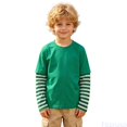 thumbnail image 2 of Fozruso Boys Striped Long Sleeve T-Shirts Casual Round Neck Pullover Tee Shirt Tops Fall Outfits, 2 of 7
