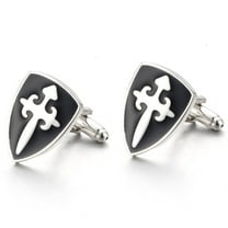 Longcreek Cross Cufflinks for Men, Cross Shield Cufflinks, Cross Sword Shield Cuff Links, Cross Shirt Tuxedo Cufflinks, Punk Cufflinks French Cufflinks, Best Man Cufflinks, Party Wedding Cufflinks