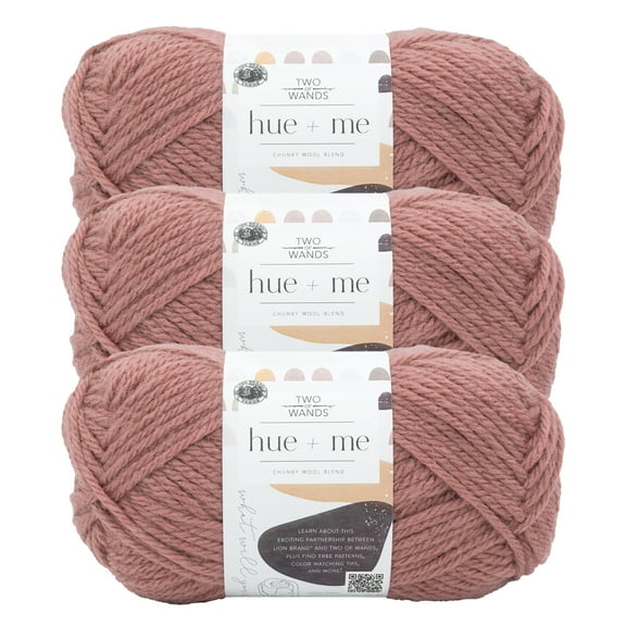 Lion Brand Yarn Two of Wands Hue   Me Pink Earth Bulky Acrylic, Wool Pink Yarn 3 Pack
