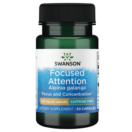 Swanson Focused Attention Alpinia Galanga - Caffeine-Free 300 mg 30 Caps