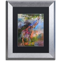 Richard Wallich 'Giraffe' Black Matted Framed Art