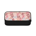 thumbnail image 2 of TEQUAN Large Capacity Pencil Case, Cute Flowers Pink Hearts Pattern Pencil Pouch 2 Compartments Pencil Bag (Black), 2 of 7