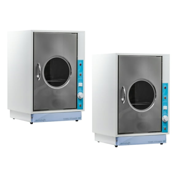 Set of 2 Dermalogic Towel Steamer 120 Professional Equipment for Massage Spa Center Barber Beauty Nail Salon Furniture Equipment