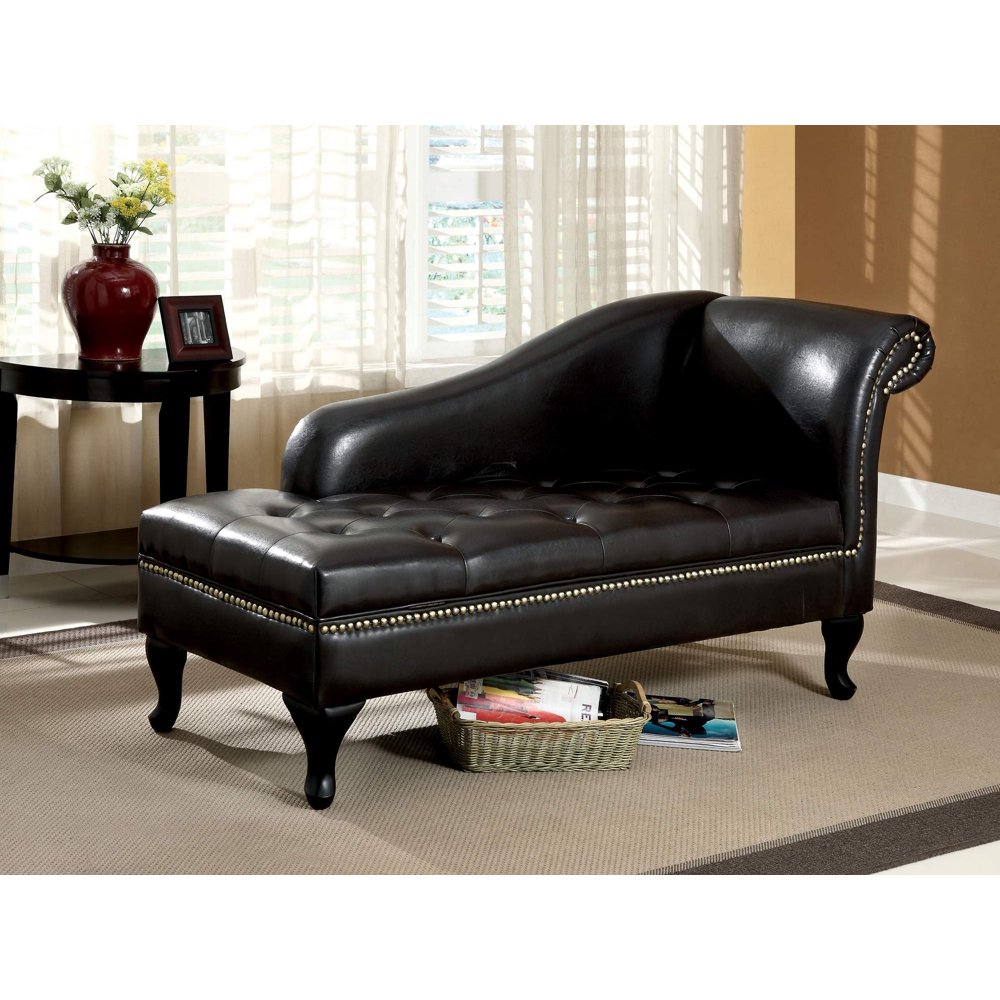 Furniture of America Contemporary Faux Leather Salome Chaise Lounge