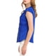 thumbnail image 4 of Camisas de verano con botones y volantes de Allegra K para mujer, con cuello atado y mangas cortas, en azul real, 4 of 6