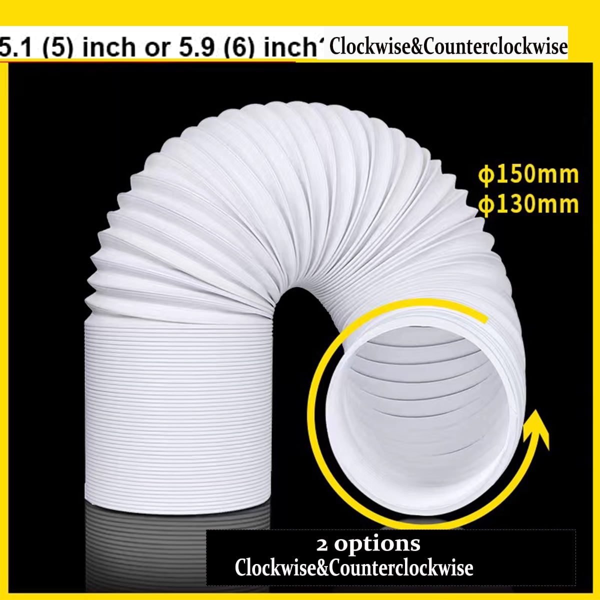 Portable Air Conditioner Exhaust Hose 5 Inches/5.9 Inches Portable AC