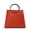 orange-red, variant on Genuine Cowhide Leather Ring Handle Tote Bag, Women's Top-handle Shoulder Bag, Work Travel Handbag