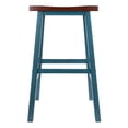 thumbnail image 2 of Satori Saddle Seat Bar Stool, Rustic Teal and Walnut Finish, 2 of 4