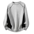 thumbnail image 1 of Structural High Street Automne Hiver Topstitch Contraste Couleur Col Rond Décontracté Coupe Ample Chandail pour Hommes, 1 of 3