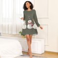 thumbnail image 4 of FORMRS Womens Long Sleeve Nightgowns Crew Neck Sleep Shirt Soft Pajamas Sizes S-3XL, Gray Cute Snowmen, 4 of 8