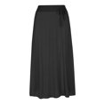 thumbnail image 3 of Aueoeo Womens Flowy Pleated Skirts A Line Elastic High Waisted Midi Skirt Bohemian Vintage Long Skirt Black L, 3 of 5