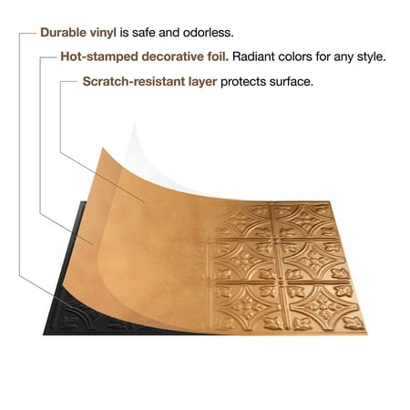 FASÄDE Traditional Style 1 Decorative Vinyl Backsplash 15 sq ft Kit in Antique Bronze