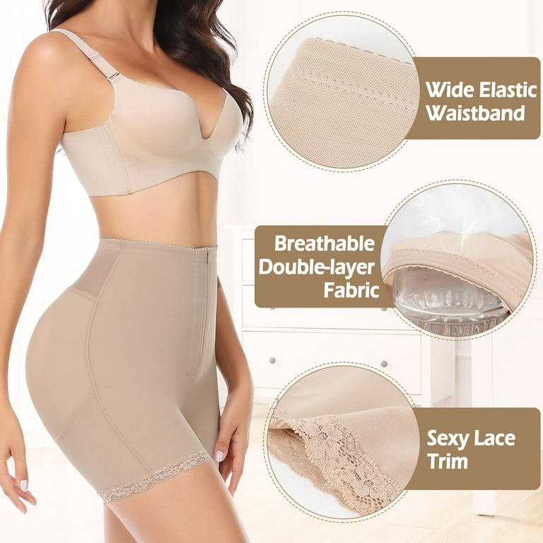 SHAPEVIVA Women Shapewear Control Panties Body Shaper Butt Lifter Padded  Hip Enhancer Seamless Underwear Hiigh Waist Shorts