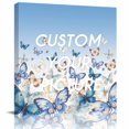 thumbnail image 2 of Blue Ombre Butterfly Wall Art Painting on Canvas, Pastoral Farmhouse Butterflies Canvas Art Home Prints Wall Art Framed Modern Artwork for Living Room Bedroom Wall Decor 12x12in, 2 of 9