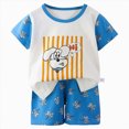 thumbnail image 4 of KPOPLK 2 Piece Boys Summer Clothes Short Sleeve T-Shirt with Cute Print Elastic Waist Shorts Outfits Set 1t 2t 3t 4t 5t 6t 7t 8t(6-9 Months,White), 4 of 4