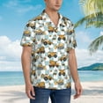 thumbnail image 5 of Balery Excavator Print Men's Hawaiian Shirts Short Sleeve Beach Shirt Relaxed Fit Vacation Button Down Shirts-XX-Large, 5 of 9